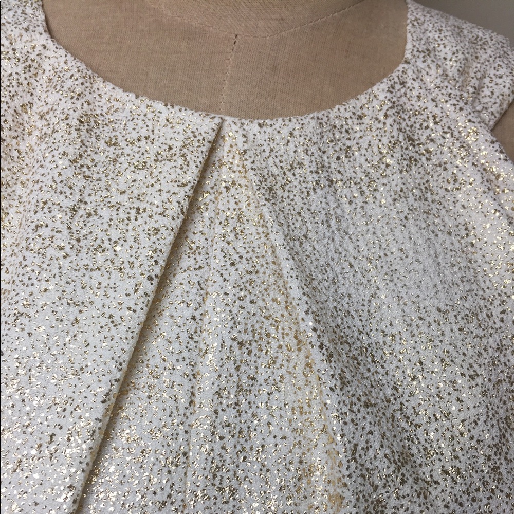 ⭐️ Shoshanna Cream Metallic Speckle Sleeveless Sheath Dress ⭐️ - Picture 3 of 7